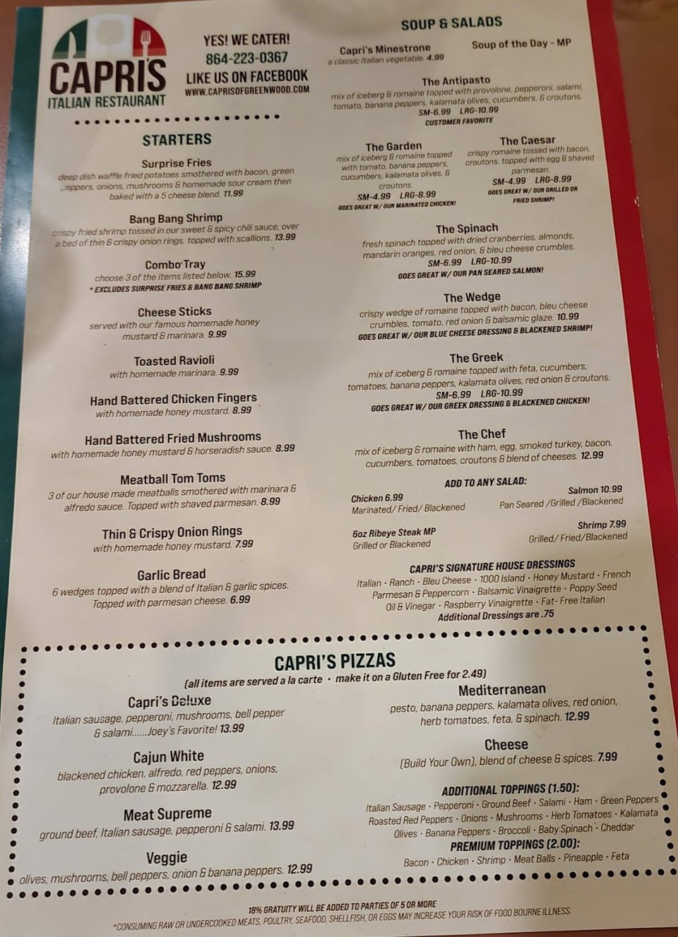 Italian cuisine served on white plates.